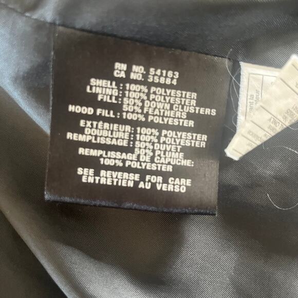 Cole Haan Signature Hooded Puffer Coat Women’s Small Black Quilted Long Down - Picture 6 of 14